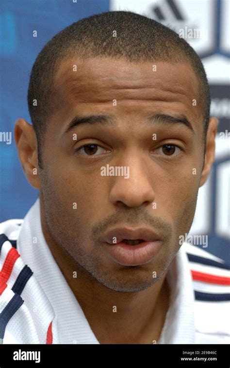 France's Thierry Henry during a press conference in Hameln, Germany on ...