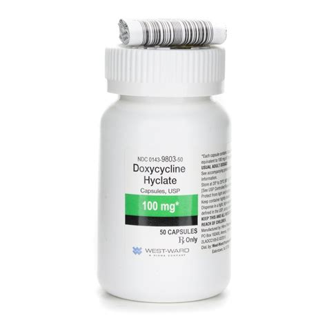 Doxycycline Hyclate, 100mg, 50 Capsules/Bottle | McGuff Medical Products