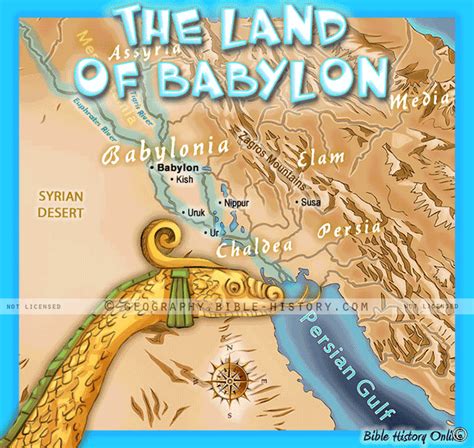 Land of Ancient Babylon - Topo Color Map (72 DPI) 1-Year License - Bible Maps and Images