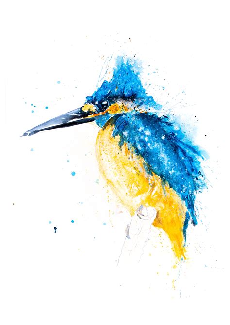 Kingfisher Painting - Kingfisher Watercolour Living Room Art Limited ...