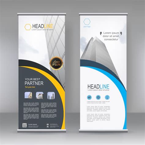 Premium Vector | Vertical banner stand template