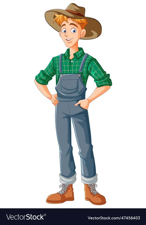 Young male farmer cartoon character Royalty Free Vector