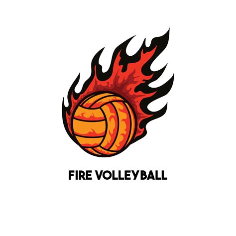 flaming fire burning volleyball vector 25458035 Vector Art at Vecteezy