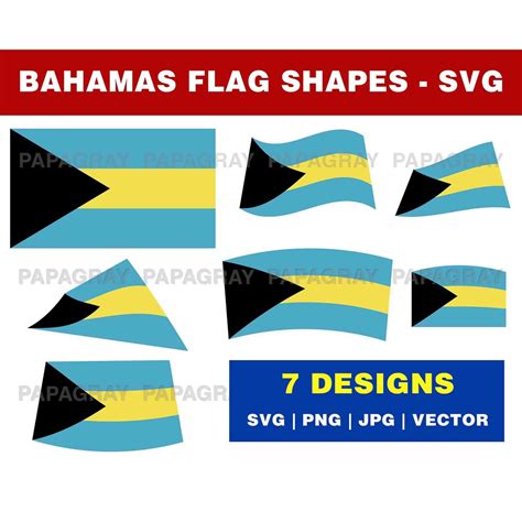 Bahamas Flag Shapes SVG Graphic 7 Designs Digital Download Bahamas Flag ...