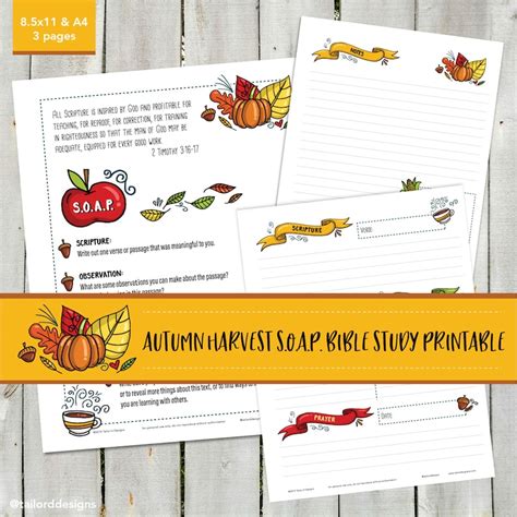 Autumn Harvest S.O.A.P. Bible Study Printable Daily Bible - Etsy