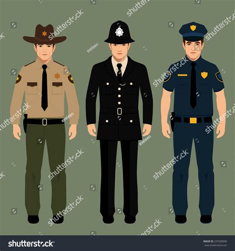 British Policeman Sheriff Uniform Vector Police: vector de stock (libre ...