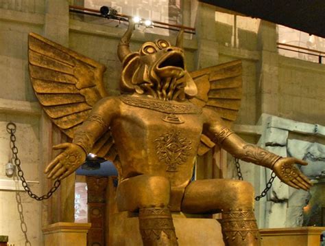 Moloch statue of child sacrifice on display at Colosseum, holy site for ...