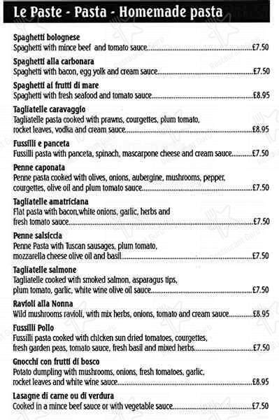 Menu at Caravaggio Italian Restaurant, London, 47 Camberwell Church St