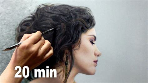 REALISTIC OIL PAINTING DEMO - hair / messy bun / chignon by Isabelle Richard - YouTube # ...