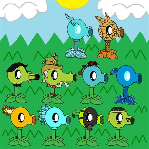 Pvz Gw Peashooter Variants by pokemonlpsfan on DeviantArt