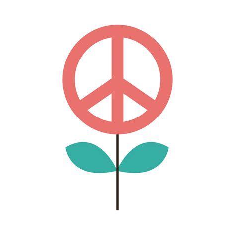 peace symbol in flower line and fill style icon 2477821 Vector Art at ...