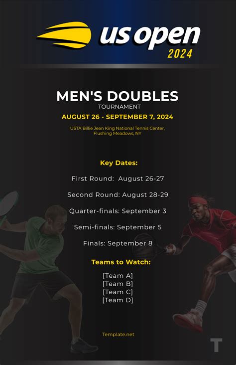 Free US Open Tennis Men's Doubles Template - Edit Online & Download ...