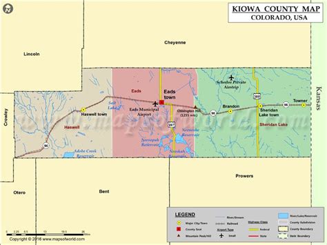 Kiowa County Map, Colorado | Map of Kiowa County, CO