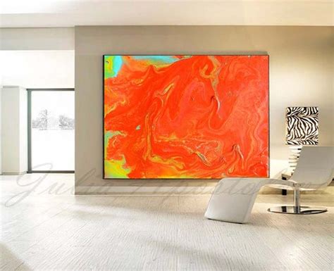 Orange Abstract Painting Abstract Print Modern Canvas Wall | Etsy