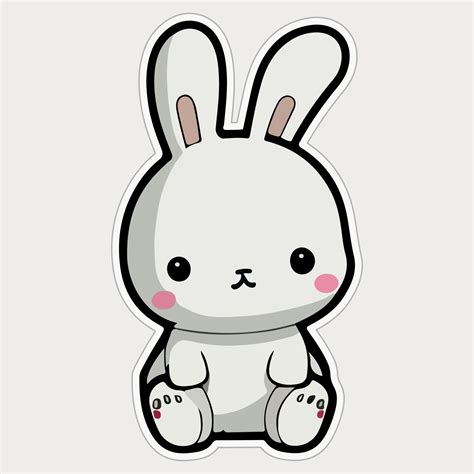 Cute little Bunny Sticker Vector illustration 21556226 Vector Art at ...