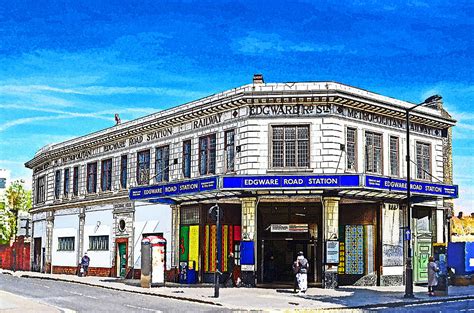 Edgware Road Tube Station Metropolitan Line Mixed Media by Peter Allen