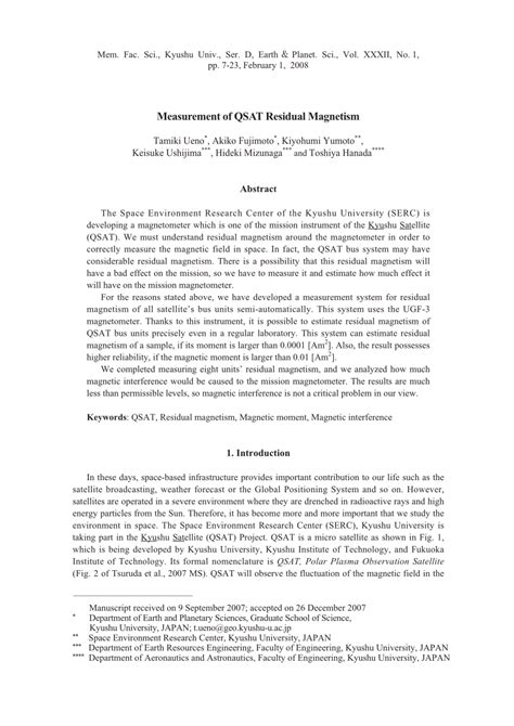 (PDF) Measurement of QSAT Residual Magnetism