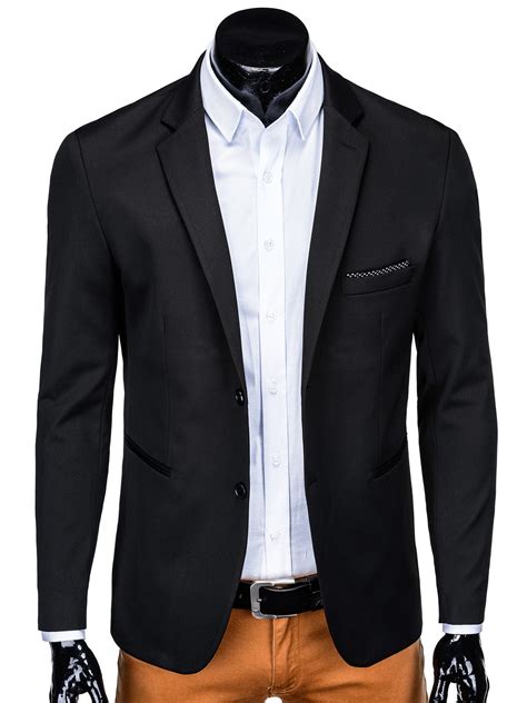 Men's casual blazer jacket M152 - black | MODONE wholesale - Clothing ...