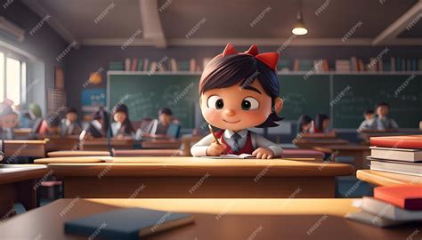 Premium AI Image | Happy school kid in classroom