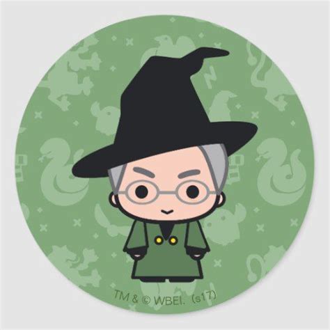 Professor McGonagall Cartoon Character Art Classic Round Sticker ...