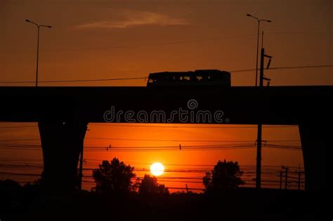 Image of Silhouette Travel Bus on Highway. Stock Photo - Image of black, light: 67623882