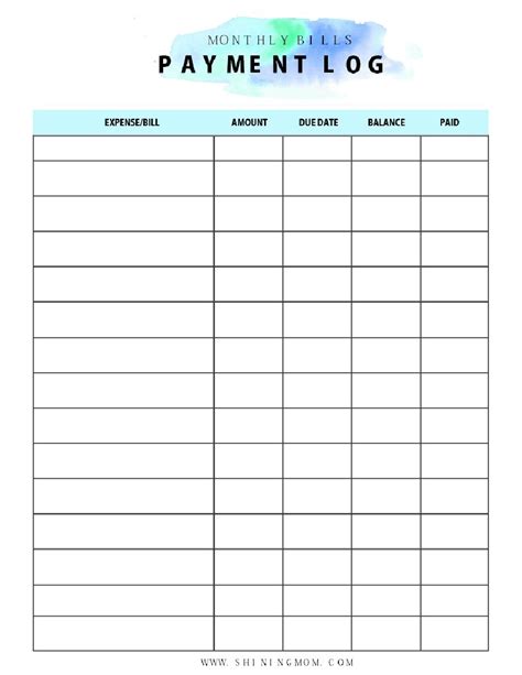 Monthly Bills Due List Printable Pdf – Best Calendar Example