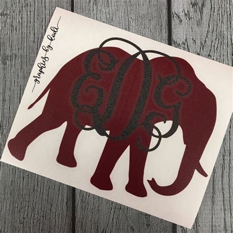 Elephant Vinyl Decal Alabama Crimson Tide Elephant