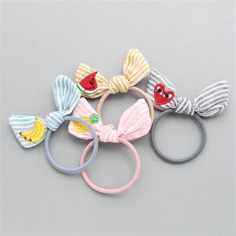 Fruit Series Children's Hair Accessories Rabbit Ears Rubber Bands Stripe Spring/Summer New-in ...