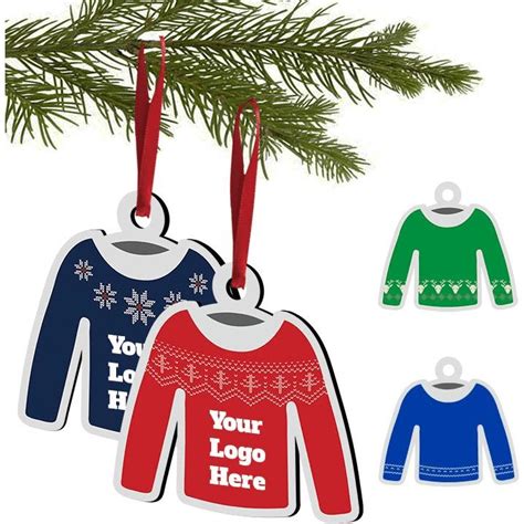 Printed Ugly Sweater Christmas Ornaments