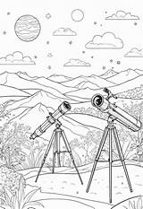 Telescope Coloring Pages – Color My sketch template