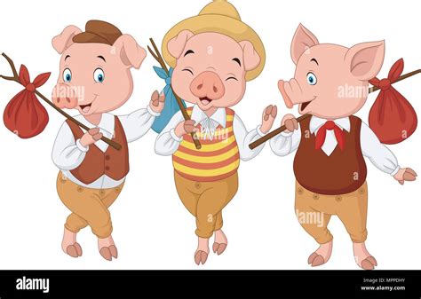 Cartoon three little pigs Stock Vector Image & Art - Alamy