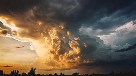 Premium AI Image | A storm cloud with a storm in the background