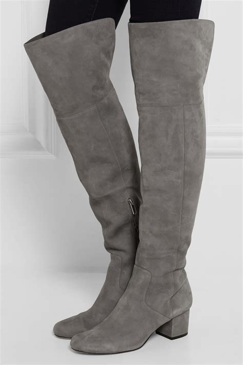 Sam edelman Elina Suede Over-the-knee Boots in Gray | Lyst