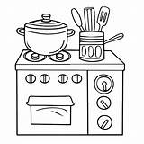 Premium Vector  Hand Drawn Coloring Book Outline Of stove sketch template