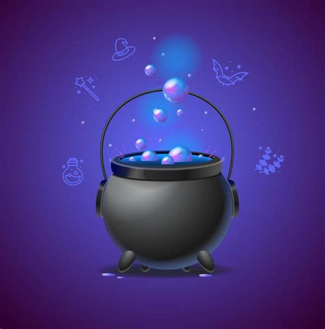 Realistic Detailed 3d Witch Cauldron Concept. Vector 15936450 Vector Art at Vecteezy