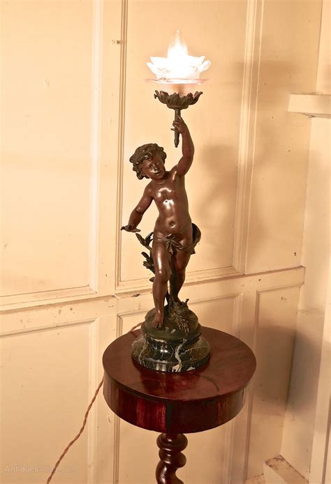 Antiques Atlas - Bronze Lamp Of A Cherub Or Putti Ernest Ferrand