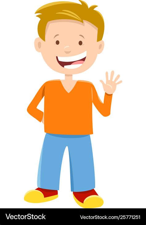 Happy boy character cartoon character Royalty Free Vector