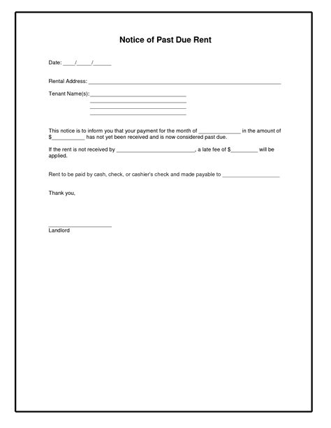 Past Due Rent Letter Template Examples - Letter Template Collection