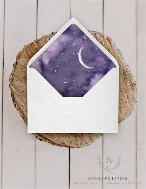 Printable Envelope Liners, 7 Sizes Included, Printable, Instant Download Part of the Violet ...