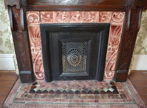 Image result for purple antique tile pink burgundy victorian fireplace | Fireplace tile, Simple ...