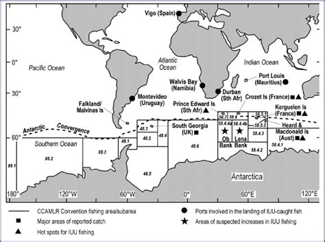 1: Southern Ocean and principal Patagonian toothfish fishing grounds. | Download Scientific Diagram