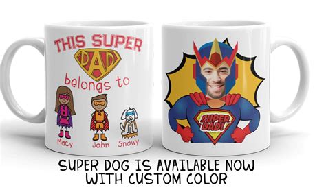 Buy Personalized Custom Funny Father's Day Mug Superhero Dad Comic ...