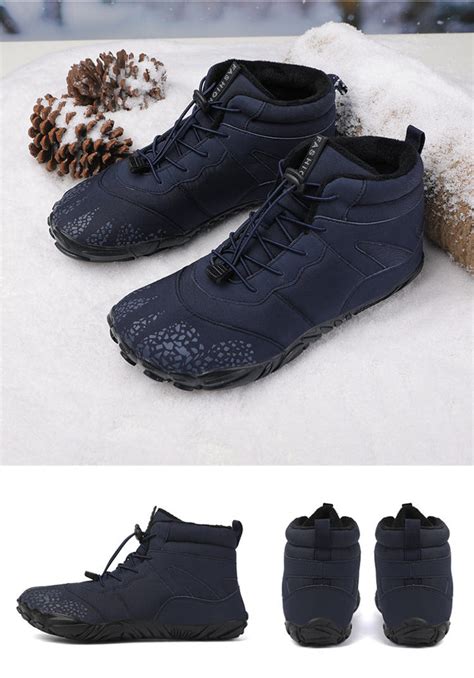 Men Barefoot shoes Winter Waterproof Warm Lined Snow Boots Non-slip ...