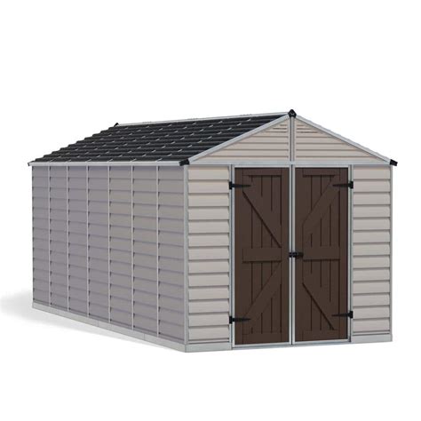 CANOPIA by PALRAM SkyLight 8 ft. x 16 ft. Tan Garden Outdoor Storage ...