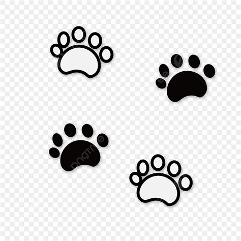 Dog Footprints Vector Art PNG, Cartoon Dog Footprints, Dog Clipart ...