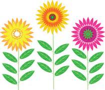 Group Brightly Colored Flowers Clipart - Green Valley Elementary