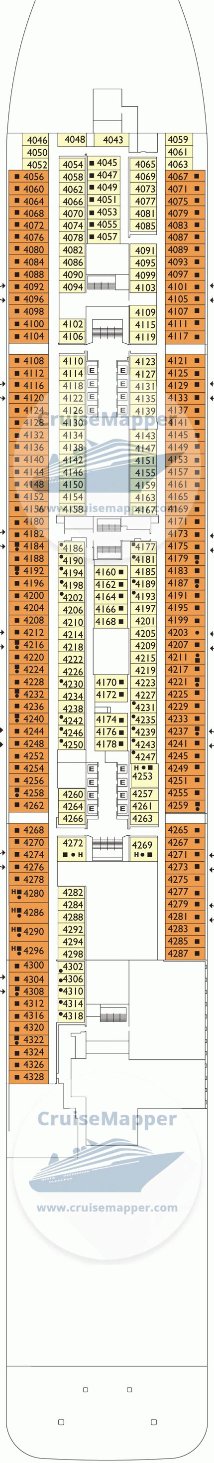 Costa Toscana deck 4 plan | CruiseMapper