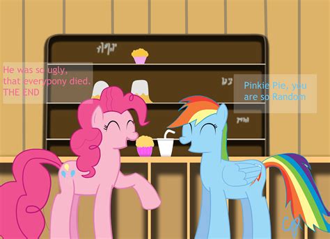 Pinkie Pie and Rainbow Dash hang out by cipherpie on DeviantArt