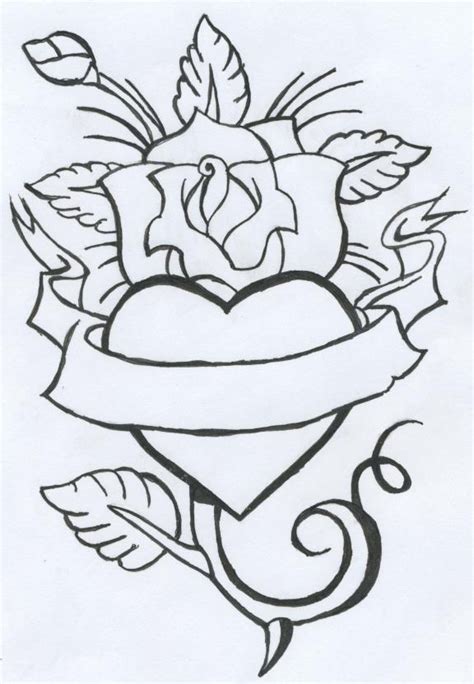 Heart And Roses Tattoo Designs - Best Tattoo Designs | Skull coloring ...