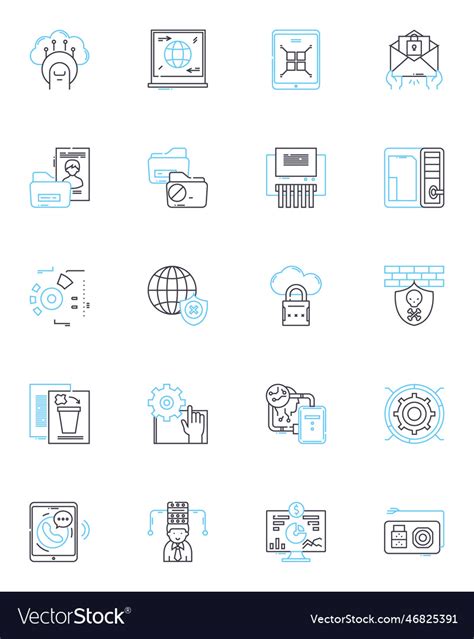 Financial accounting linear icons set assets Vector Image